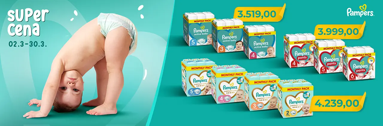 Pampers Monthly SUPER CENA do 30.3.