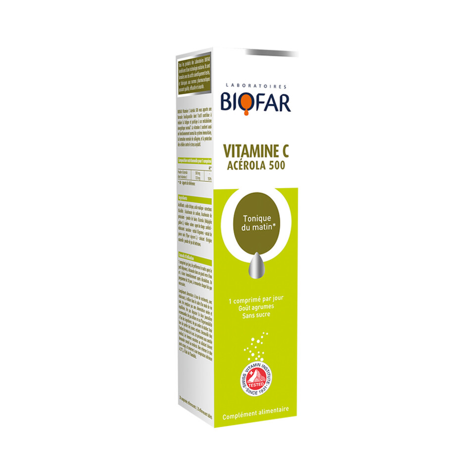 Biofar Vitamin C 500 Mg Acerola 20 šumećih Tableta – Na Stanju | BENU.RS