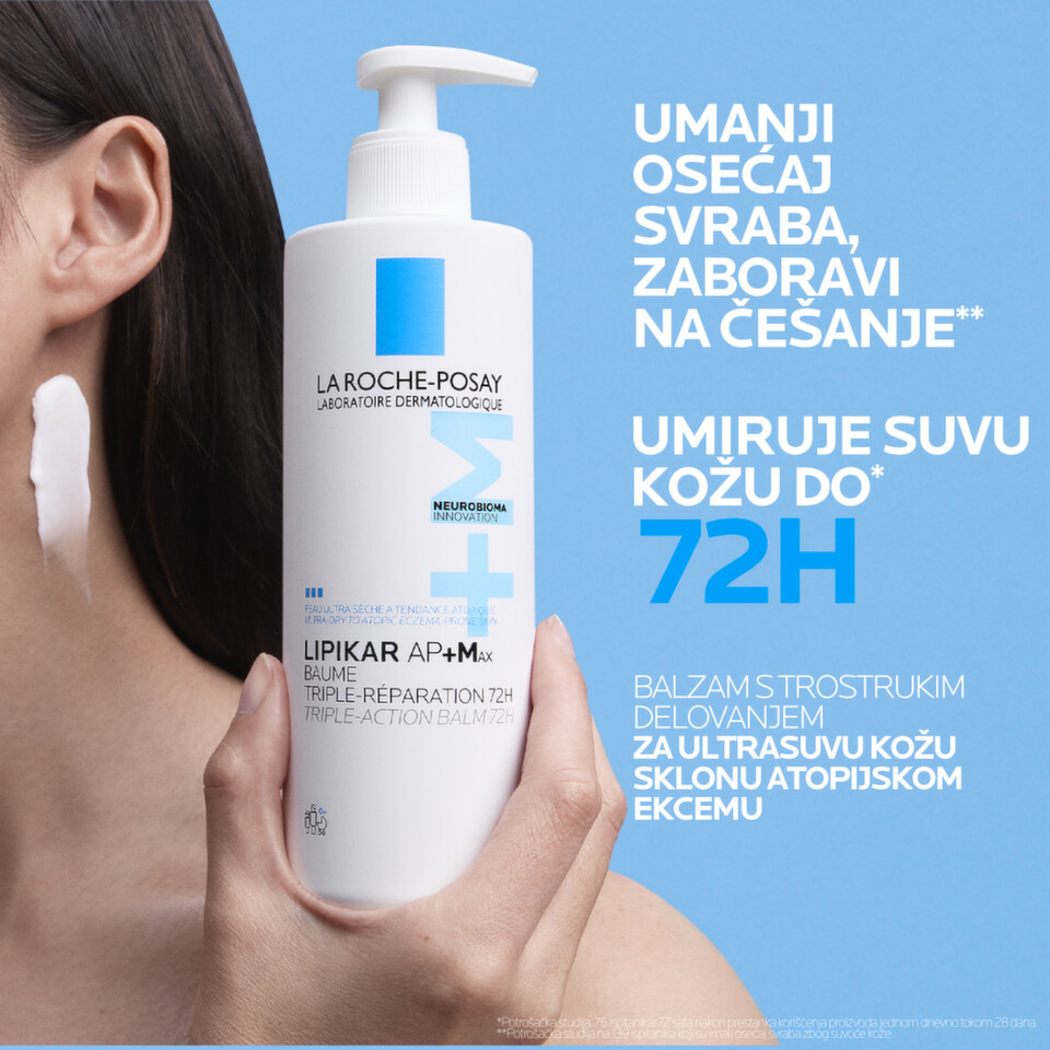 La Roche-Posay Lipikar Baume AP+Max balzam 400 ml za ultrasuvu kožu sklonu atopijskom ekcemu i svrabu