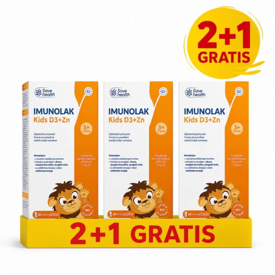 Imunolak Kids D3+Zn, 30 kapsula 2+1 GRATIS
