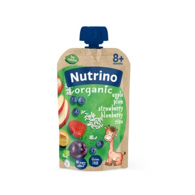 8606019652319 Nutrino Organic Apple plum strawberry blueberry rice 100g