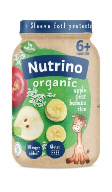 8606019652333 Nutrino Organic  Apple pear banana rice 190g