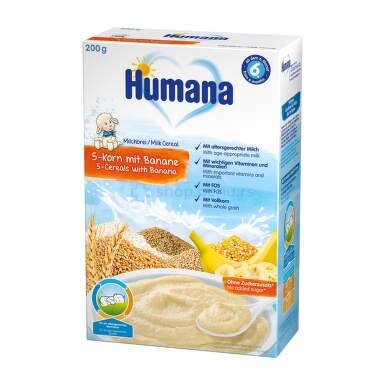 Humana kaša sa mlekom od pet žitarica + banana 200 g