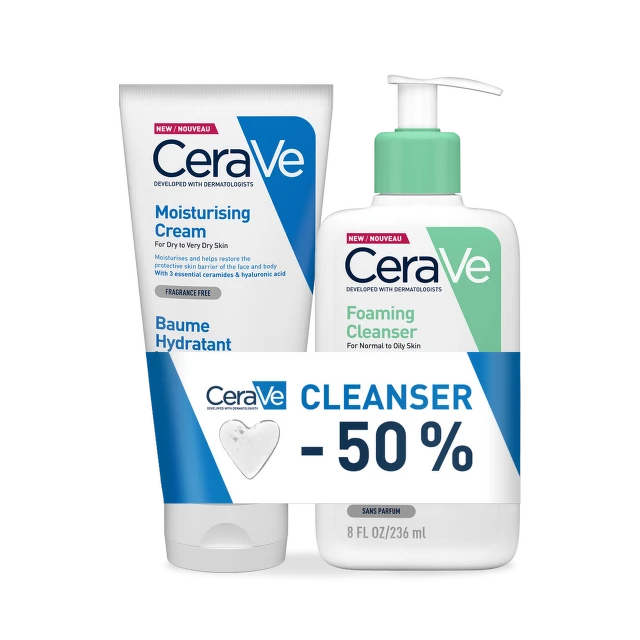 CeraVe Hidratantna krema 177ml + 50% popusta na Penušavi gel za čišćenje 236ml