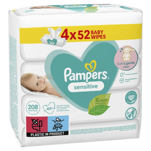 Pampers vlažne maramice Sensitiv 4x52 komada
