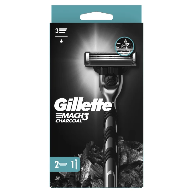 Gillette Mach3 Charcoal Brijač + 2 rezervne glave