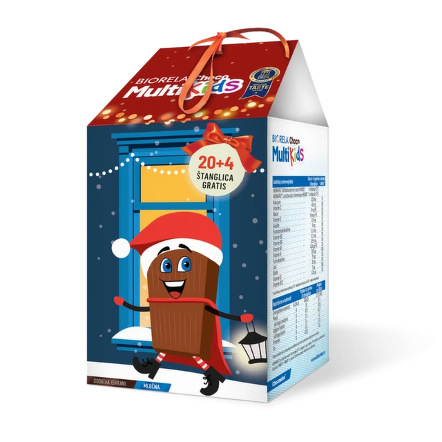 Biorela Choco Multi Kids Novogodišnje štanglice, 20+4 komada