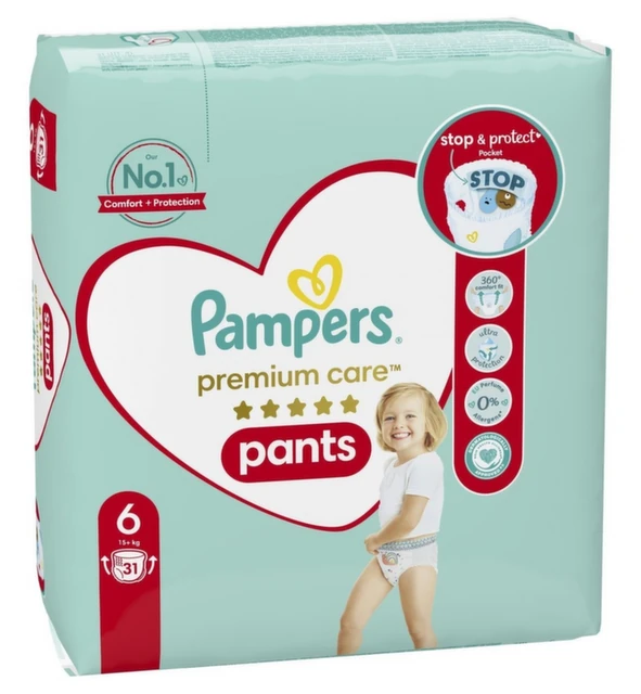 Pampers Premium Care Pants 6 (15+ kg), 31 komad