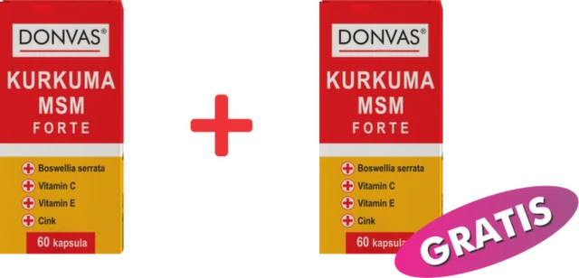 DONVAS Kurkuma MSM forte, 60 kapsula 1+1  GRATIS