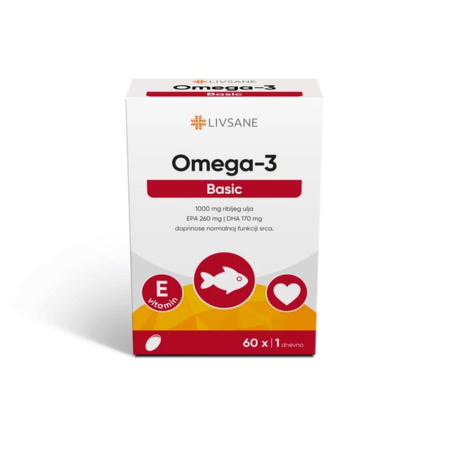 LIVSANE Omega 3 + vitamin E 60 kapsula
