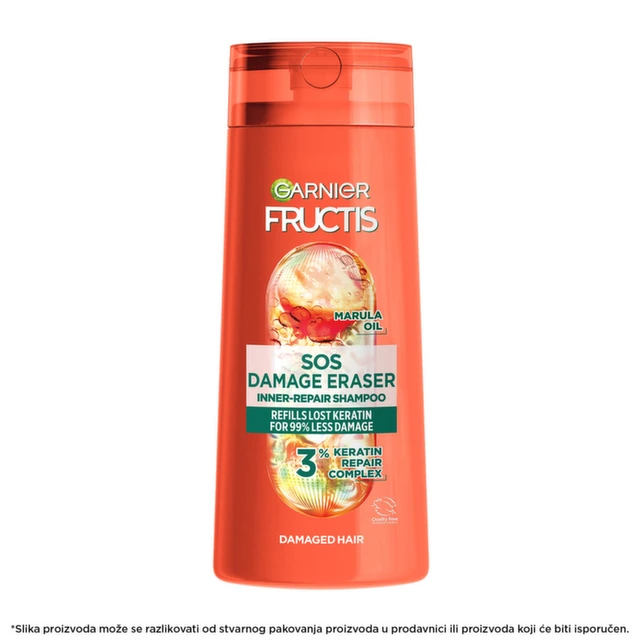 Garnier Fructis SOS Damage Eraser Šampon za unutrašnju obnovu oštećene kose 400 ml