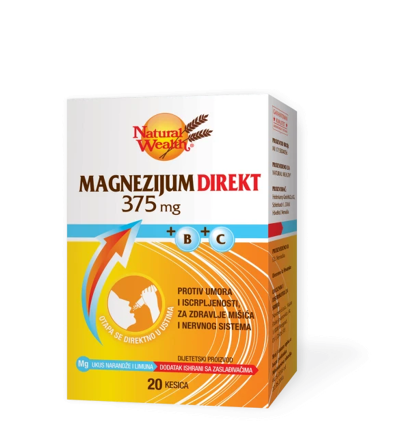 Natural Wealth Magnezijum direkt 375 mg + B + C 20 kesica