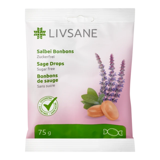 LIVSANE Bombone žalfija + vitamin C 75 g