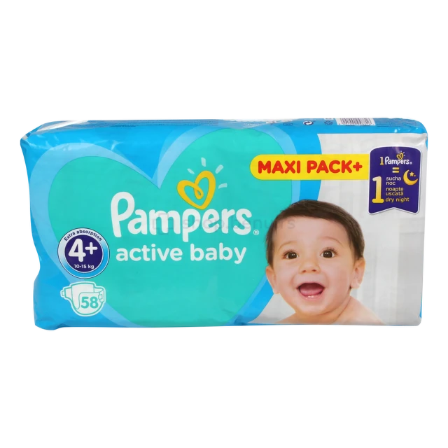 Pampers Active Jumbo 4+ maxi + 58 komada new