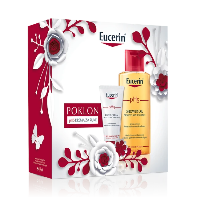 Eucerin Box pH5 Ulje za tuširanje 200 ml + Krema za ruke, 75 ml GRATIS