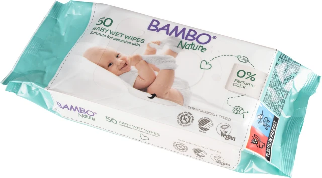 Bambo Nature Vlažne maramice, 50 komada