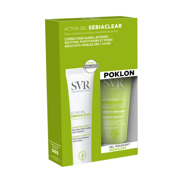 SVR Sebiaclear Active Gel, 40 ml + Penasti Gel, 55 ml PROMO SET
