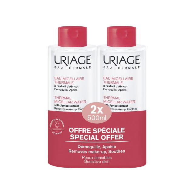Uriage Micelarna voda roze, 2x500 ml