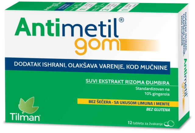 Antimetil gom, 12 tableta za žvakanje