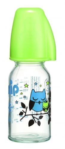Nip Boca staklena sa silikonskom cuclom za čaj 0m+ 125 ml