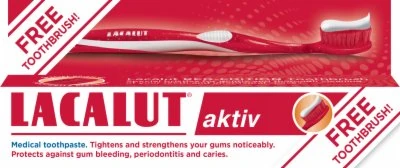 Lacalut Aktiv pasta 75 ml + Četkica crvena GRATIS