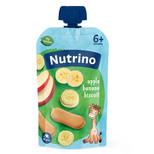 Nutrino Voćni Pire Mix  - jabuka i banana sa keksom 100g