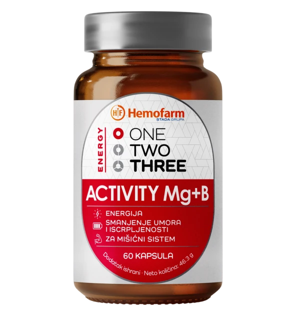 One Two Three Activity Mg+B , 60 kapsula