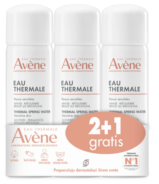 Avene Termalna voda trio, 50 ml 2+1 GRATIS