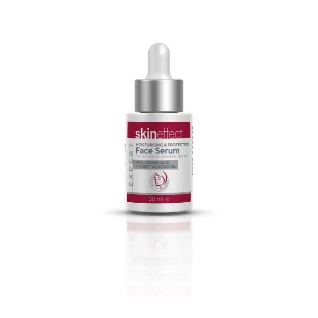 skineffect hidratantni i zaštitni serum za lice sa hijaluronskom kiselinom i slatkim bademovim uljem, 30 ml