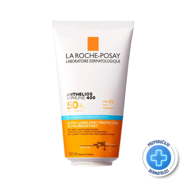 La Roche-Posay Anthelios hidratantno mleko za zaštitu od sunca za lice i telo SPF 50+, 150 ml