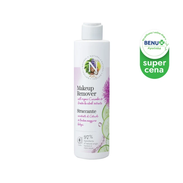 NATURAL Sredstvo za uklanjanje šminke sa ekstraktom krastavca i čička, 200 ml