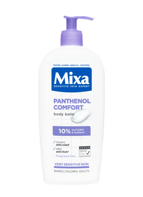 Mixa Panthenol Comfort Umirujuci balzam za telo za osetljivu kožu za bebe, decu i odrasle 400ml