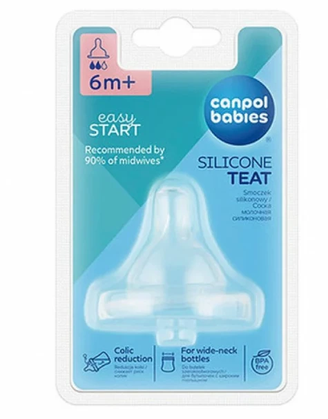 Canpol Babies Easy Start silikonska cucla za flašicu sa širokim vratom - srednji protok 21/721, 1 komad
