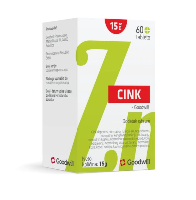 Cink 15 mg, 60 tableta