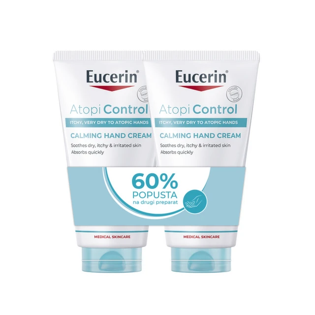 Eucerin AtopiControl Krema za ruke, 2 x 75 ml PROMO