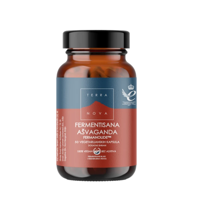 Terranova Fermentisana ašvaganda Fermanolide, 50 kapsula