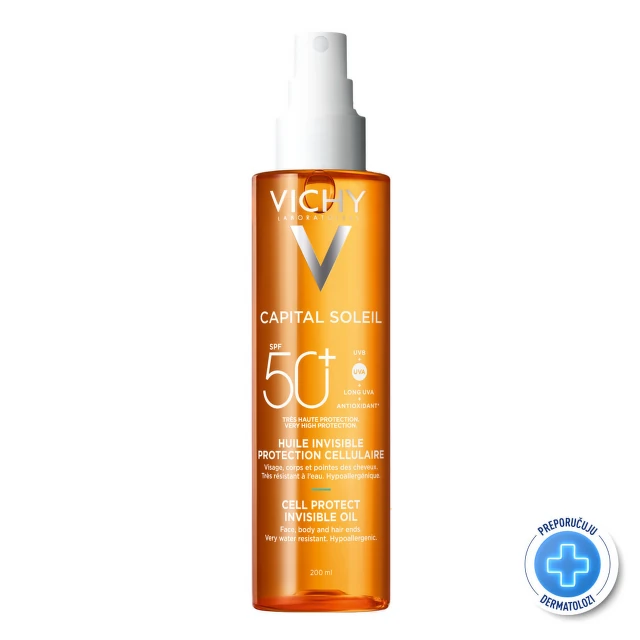 Vichy Capital Soleil Cell Protect Zaštitno Ulje za lice, telo i vrhove kose SPF 50+, 200 ml