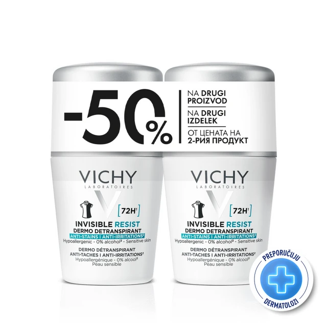 Vichy Deodorant Invisible resist 72 h, 50 ml DUO