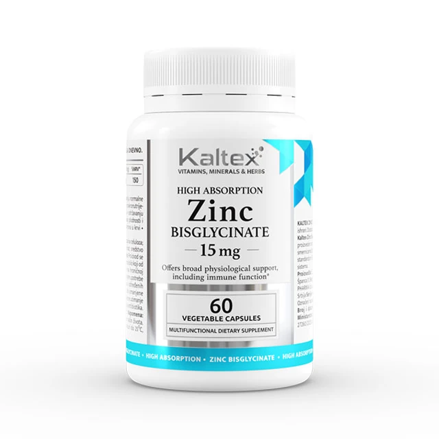 Kaltex Zinc Bisglycinate 15 mg, 60 kapsula