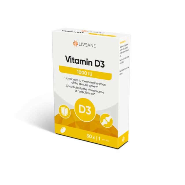 LIVSANE Vitamin D3 1000, 30 kapsula