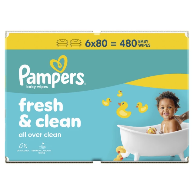 Pampers Fresh vlažne maramice, 6 x 80 komada