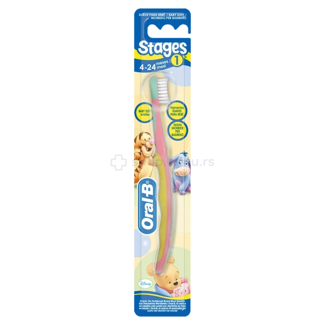 Oral-B Stages 1 dečija četkica za zube, 4 - 24 meseca, mekana