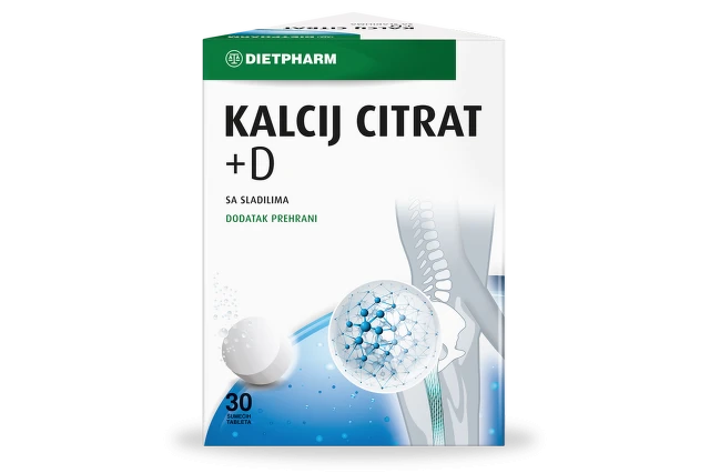Dietpharm Kalcijum citrat + D, 30 šumećih tableta