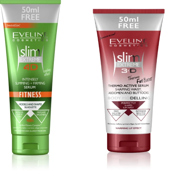 Eveline Slim Extreme Fitness Serum, 250 ml + Thermo Active Serum waist, 250 ml GRATIS
