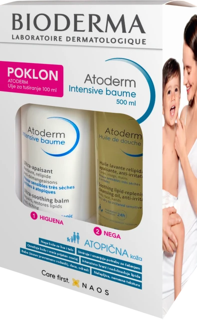 Bioderma Atoderm Intensive baume, 500 ml + Atoderm Ulje za tuširanje, 100 ml GRATIS