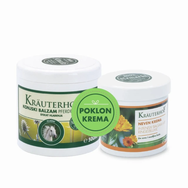 Krauterhof konjski balzam, 500 ml + Krema sa nevenom, 250 ml