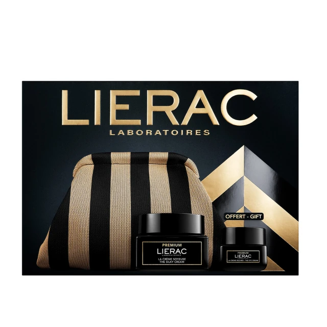 Lierac Set Premium Svilenkasta krema, 50 ml + Poklon Krema za zonu oko očiju, 20 ml + Torbica