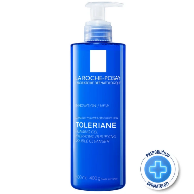 La Roche-Posay Toleriane Penušavi gel sa dvostrukim dejstvom za hidrataciju i čišćenje kože, 400 ml