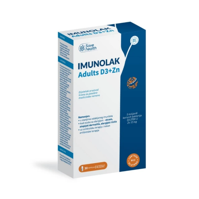 Imunolak Adults D3+Zn, 30 kapsula