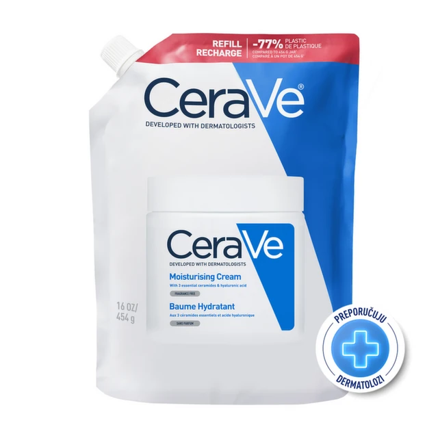 CeraVe Hidratantna krema za suvu do vrlo suvu kožu, 454 g Refill